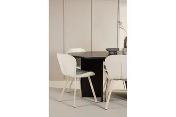 Matgrupp Strada Runt 120/170 cm Svart med Lilja Stolar 6 st - 6 st - Möbler - Bord & matgrupp - Matgrupp