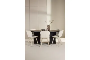 Matgrupp Strada Runt 120/170 cm Svart med Lilja Stolar 6 st - 6 st - Möbler - Bord & matgrupp - Matgrupp