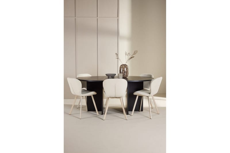 Matgrupp Strada Runt 120/170 cm Svart med Lilja Stolar 6 st - 6 st - Möbler - Bord & matgrupp - Matgrupp