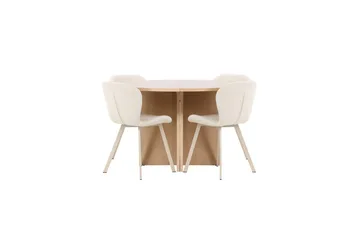 Matgrupp Strada Runt 120/170 cm Vit med Lilja Stolar 4 st - 4 st - Möbler - Bord & matgrupp - Matgrupp