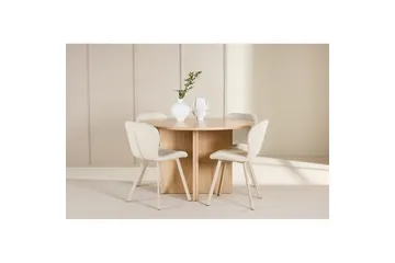 Matgrupp Strada Runt 120/170 cm Vit med Lilja Stolar 4 st - 4 st - Möbler - Bord & matgrupp - Matgrupp