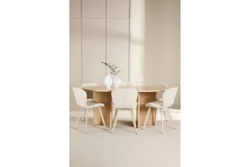 Matgrupp Strada Runt 120/170 cm Vit med Lilja Stolar 6 st - 6 st - Möbler - Bord & matgrupp - Matgrupp