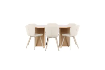 Matgrupp Strada Runt 120/170 cm Vit med Lilja Stolar 6 st - 6 st - Möbler - Bord & matgrupp - Matgrupp