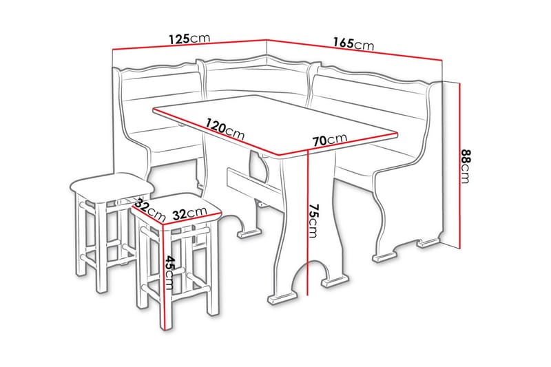 Thars Matgrupp - Brun/Beige - Möbler - Bord & matgrupp - Matgrupp