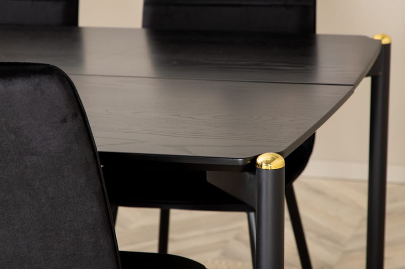 Matgrupp Trym 190 cm inkl 6 Donmon Stolar - Svart - Matgrupp