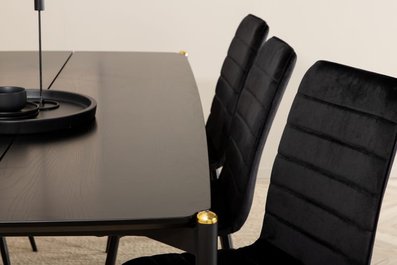 Matgrupp Trym 190 cm inkl 6 Donmon Stolar - Svart - Matgrupp