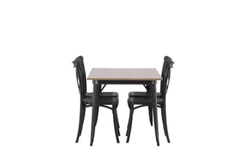 Matgrupp Tudera  140 cm Rektangulär med 4 Crosetto stolar - Svart - Möbler - Bord & matgrupp - Matgrupp