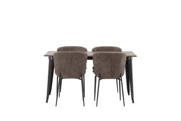 Matgrupp Tudera  140 cm Rektangulär med 4 Habesh stolar - Beige - Möbler - Bord & matgrupp - Matgrupp