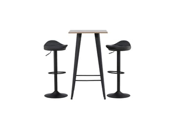 Matgrupp Tudera  60 cm Rektangulär med 2 Moresto stolar - Svart - Möbler - Bord & matgrupp - Matgrupp