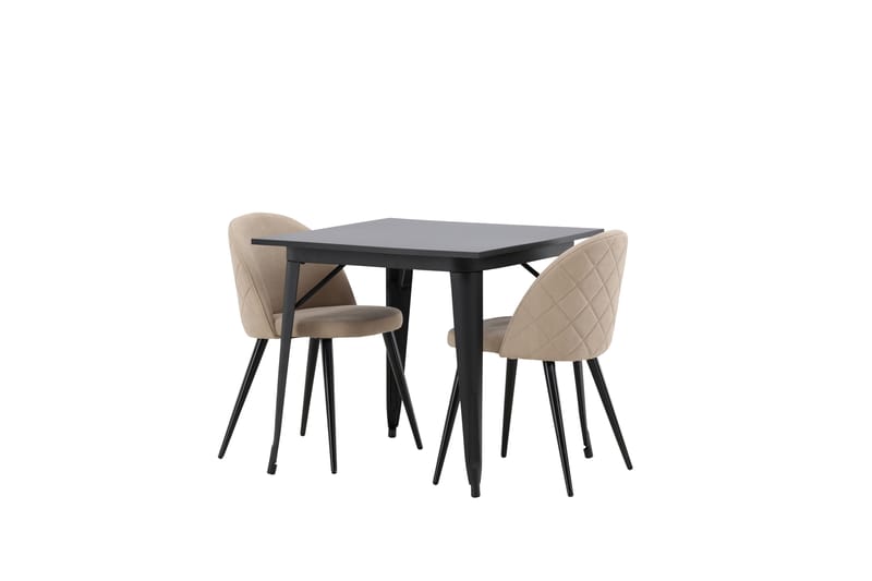 Matgrupp Tudera  80 cm Rektangulär med 2 Longreone stolar - Beige - Möbler - Bord & matgrupp - Matgrupp