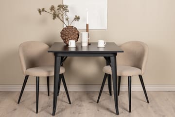 Matgrupp Tudera  80 cm Rektangulär med 2 Longreone stolar - Beige - Möbler - Bord & matgrupp - Matgrupp