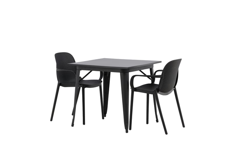 Matgrupp Tudera  80 cm Rektangulär med 2 Maltio stolar - Svart - Möbler - Bord & matgrupp - Matgrupp