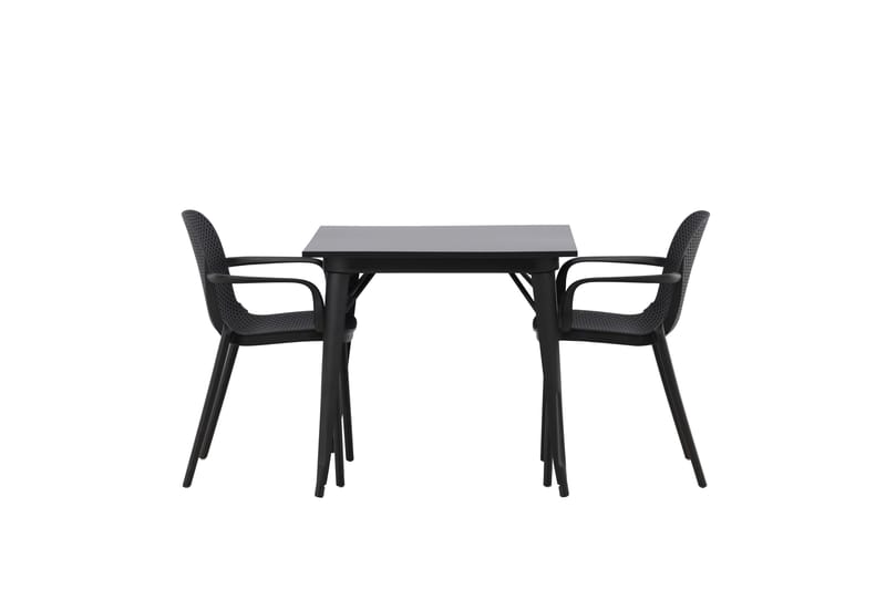 Matgrupp Tudera  80 cm Rektangulär med 2 Maltio stolar - Svart - Möbler - Bord & matgrupp - Matgrupp