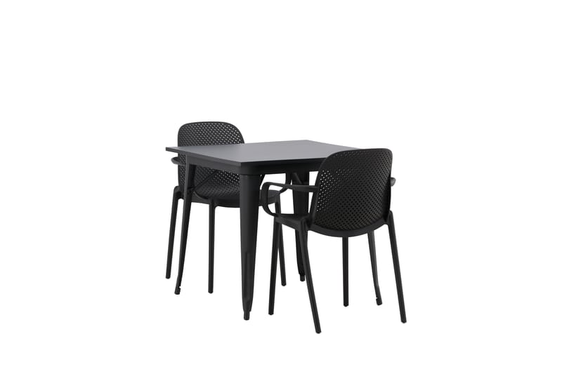 Matgrupp Tudera  80 cm Rektangulär med 2 Maltio stolar - Svart - Möbler - Bord & matgrupp - Matgrupp