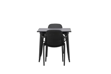 Matgrupp Tudera  80 cm Rektangulär med 2 Maltio stolar - Svart - Möbler - Bord & matgrupp - Matgrupp
