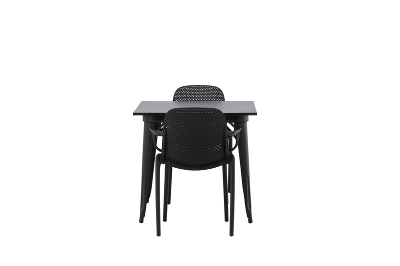Matgrupp Tudera  80 cm Rektangulär med 2 Maltio stolar - Svart - Möbler - Bord & matgrupp - Matgrupp