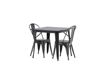 Matgrupp Tudera  80 cm Rektangulär med 2 Mavlo stolar - Mörkgrå - Möbler - Bord & matgrupp - Matgrupp