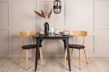 Matgrupp Tudera  80 cm Rektangulär med 2 Sanjos stolar - Svart - Möbler - Bord & matgrupp - Matgrupp
