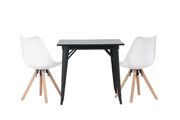 Matgrupp Tudera  80 cm Rektangulär med 2 Zeno stolar - Svart - Möbler - Bord & matgrupp - Matgrupp