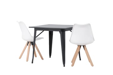 Matgrupp Tudera  80 cm Rektangulär med 2 Zeno stolar - Svart - Möbler - Bord & matgrupp - Matgrupp