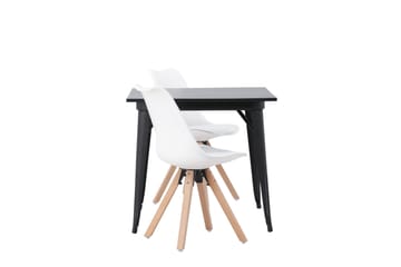 Matgrupp Tudera  80 cm Rektangulär med 2 Zeno stolar - Svart - Möbler - Bord & matgrupp - Matgrupp