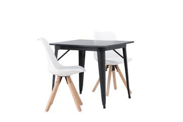 Matgrupp Tudera  80 cm Rektangulär med 2 Zeno stolar - Svart - Möbler - Bord & matgrupp - Matgrupp