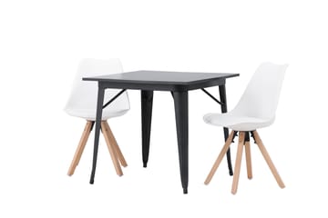 Matgrupp Tudera  80 cm Rektangulär med 2 Zeno stolar - Svart - Möbler - Bord & matgrupp - Matgrupp