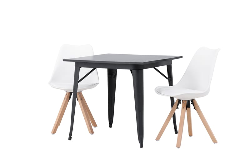 Matgrupp Tudera  80 cm Rektangulär med 2 Zeno stolar - Svart - Möbler - Bord & matgrupp - Matgrupp