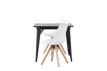 Matgrupp Tudera  80 cm Rektangulär med 2 Zeno stolar - Svart - Möbler - Bord & matgrupp - Matgrupp
