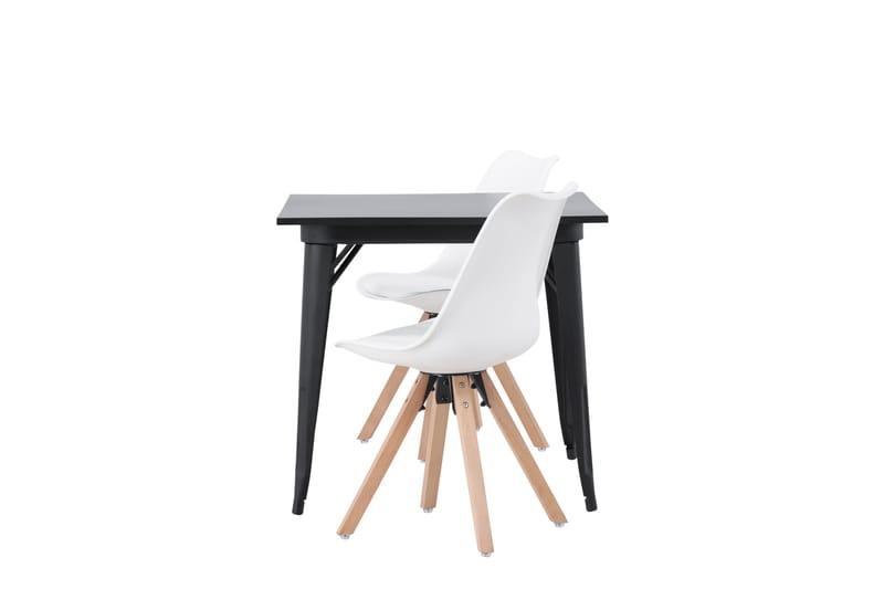 Matgrupp Tudera  80 cm Rektangulär med 2 Zeno stolar - Svart - Möbler - Bord & matgrupp - Matgrupp