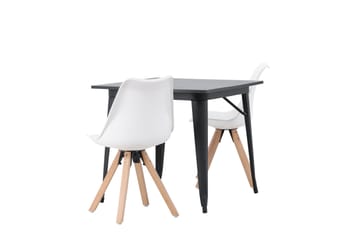 Matgrupp Tudera  80 cm Rektangulär med 2 Zeno stolar - Svart - Möbler - Bord & matgrupp - Matgrupp