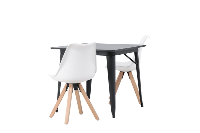 Matgrupp Tudera  80 cm Rektangulär med 2 Zeno stolar - Svart - Möbler - Bord & matgrupp - Matgrupp
