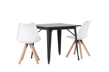 Matgrupp Tudera  80 cm Rektangulär med 2 Zeno stolar - Svart - Möbler - Bord & matgrupp - Matgrupp