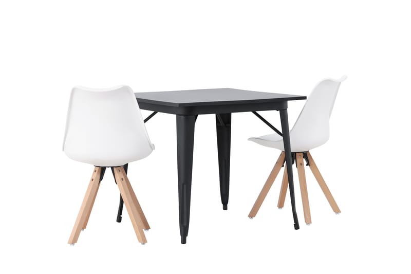 Matgrupp Tudera  80 cm Rektangulär med 2 Zeno stolar - Svart - Möbler - Bord & matgrupp - Matgrupp