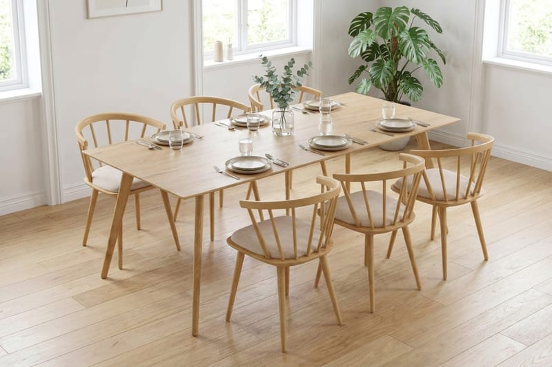 Tyrö Matgrupp 190 cm Ek med 6 st Tyrö Karmstolar med Dyna - Ek - Möbler - Bord & matgrupp - Matgrupp