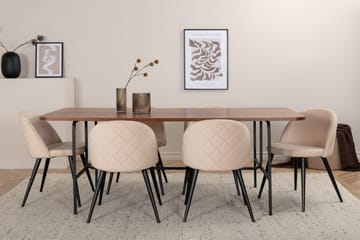 Uno matbord med 6st Velvet matstol - Möbler - Bord & matgrupp - Matgrupp