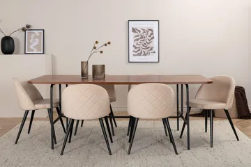 Uno matbord med 6st Velvet matstol - Möbler - Bord & matgrupp - Matgrupp