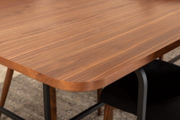 Unos Matgrupp 200 cm inkl 4 Campomar Stolar - Valnötsbrun/Svart - Möbler - Bord & matgrupp - Matgrupp