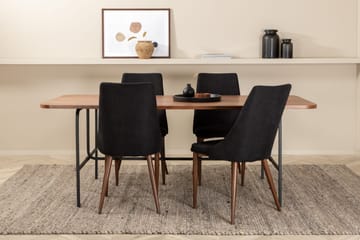Unos Matgrupp 200 cm inkl 4 Campomar Stolar - Valnötsbrun/Svart - Möbler - Bord & matgrupp - Matgrupp