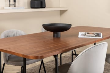 Unos Matgrupp 200 cm inkl 4 Foyos Stolar - Valnötsbrun/Svart/Grå - Möbler - Bord & matgrupp - Matgrupp