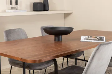 Unos Matgrupp 200 cm inkl 4 Jadraque Stolar - Valnötsbrun/Svart/Grå - Möbler - Bord & matgrupp - Matgrupp