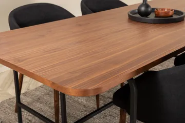 Unos Matgrupp 200 cm inkl 4 Kullersbro Stolar - Valnötsbrun/Svart/Brun - Möbler - Bord & matgrupp - Matgrupp