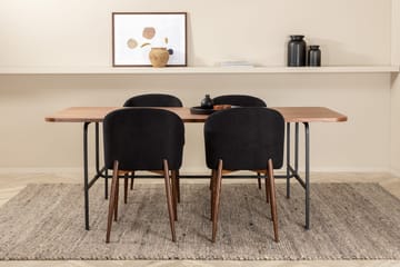 Unos Matgrupp 200 cm inkl 4 Kullersbro Stolar - Valnötsbrun/Svart/Brun - Möbler - Bord & matgrupp - Matgrupp