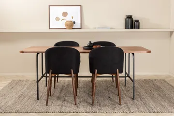 Unos Matgrupp 200 cm inkl 4 Kullersbro Stolar - Valnötsbrun/Svart/Brun - Möbler - Bord & matgrupp - Matgrupp
