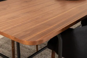 Unos Matgrupp 200 cm inkl 4 Kullersbro Stolar - Valnötsbrun/Svart/Brun - Möbler - Bord & matgrupp - Matgrupp