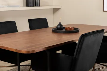 Unos Matgrupp 200 cm inkl 4 Pipi Stolar - Valnötsbrun/Svart/Kopper - Möbler - Bord & matgrupp - Matgrupp