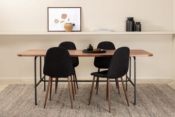 Unos Matgrupp 200 cm inkl 4 Pontus Stolar - Valnötsbrun/Svart - Möbler - Bord & matgrupp - Matgrupp