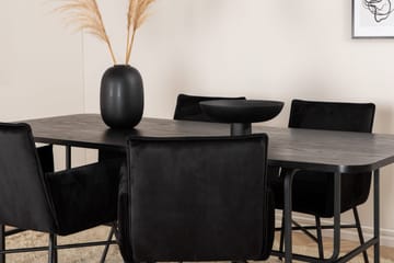 Unos Matgrupp 200 cm inkl 4 Pipi Stolar - Svart - Möbler - Bord & matgrupp - Matgrupp