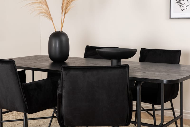 Unos Matgrupp 200 cm inkl 4 Pipi Stolar - Svart - Möbler - Bord & matgrupp - Matgrupp