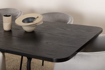 Unos Matgrupp 200 cm inkl 6 Berita Sammetsstolar - Svart/Grå - Möbler - Bord & matgrupp - Matgrupp